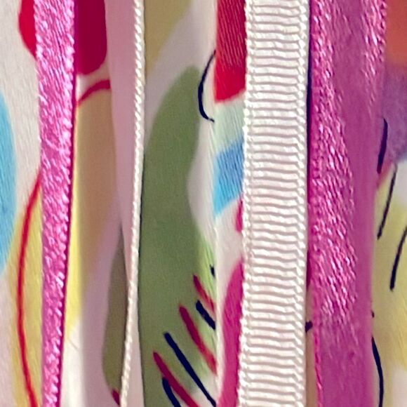 New York City Design Co. mod paisley print flat pleat skirt ribbon trim 14 - Picture 3 of 11